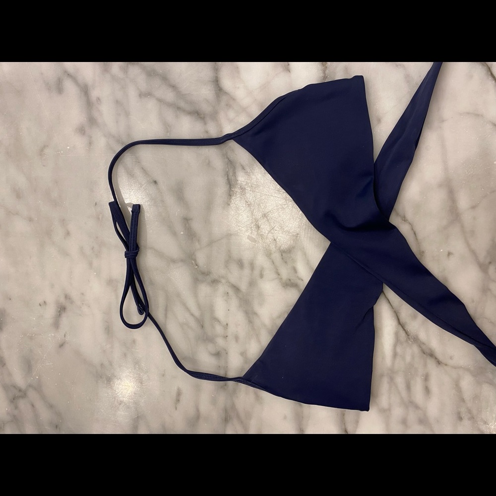 Aerie wrap around navy blue bikini top